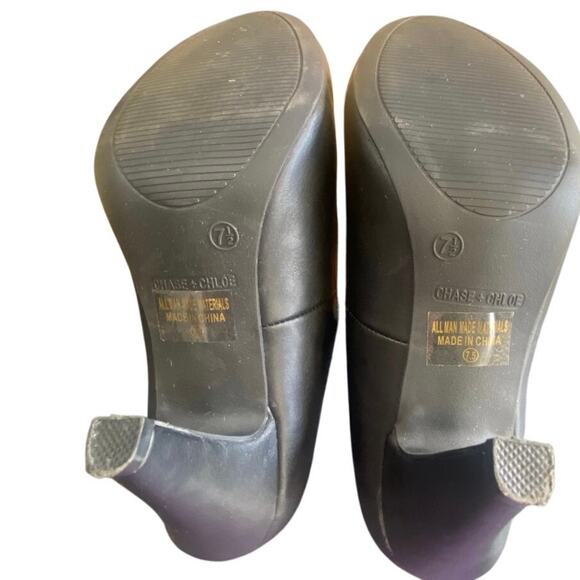 Chase + Chloe Black Mary Jane Round Toe Comfort Heels Size 7.5 Retro Pinup - Picture 5 of 6